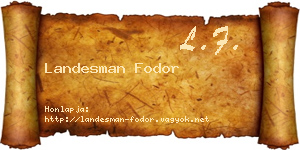 Landesman Fodor névjegykártya